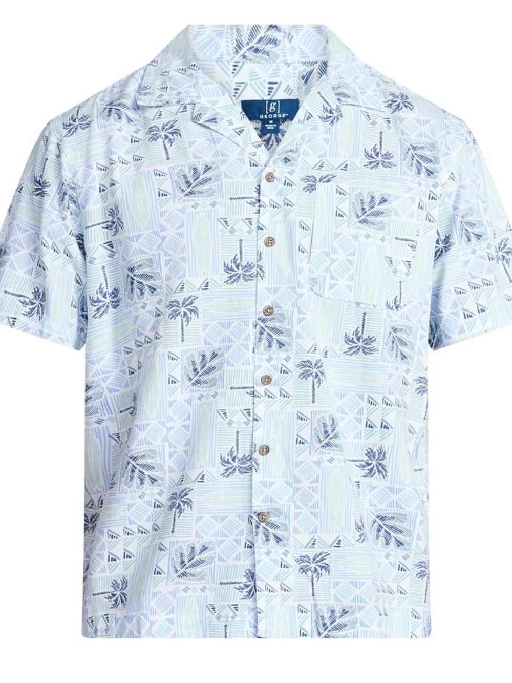 Linen-Blend Camp Shirt for Men from George